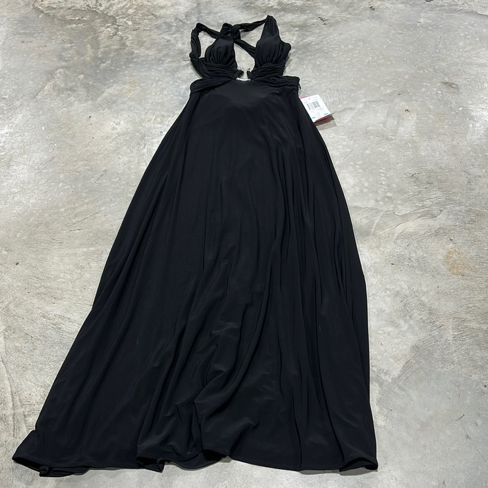 Morgan & Co.Long black dress with silver and rhinestone accents /Size 5/6 / E-13